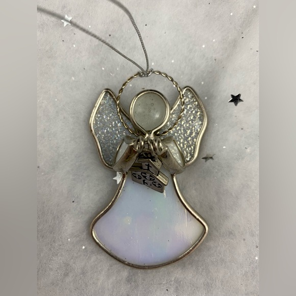 Angel Church Charm White Stained Glass Ornament - Picture 4 of 5